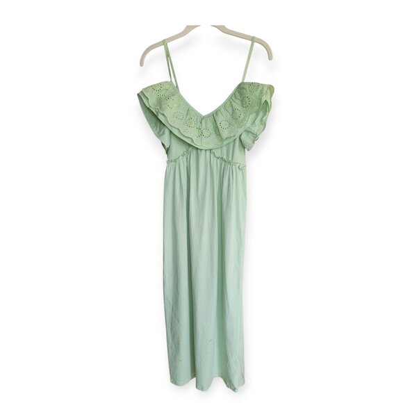 Zara pistachio sleeveless ruffled romantic cottagecore maxidress size S EUC - Picture 5 of 11